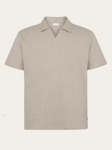 KnowledgeCotton Apparel - MEN Waffle polo Polos 1228 Light feather gray