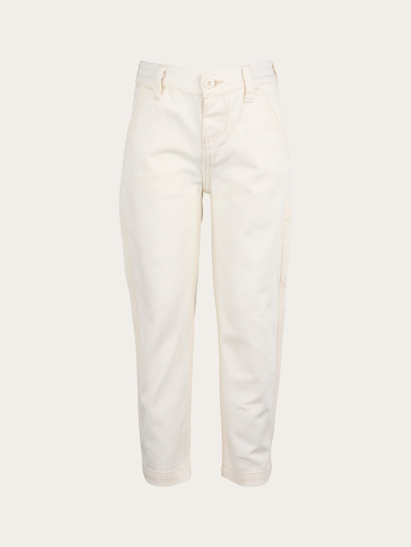 KnowledgeCotton Apparel - YOUNG Wide fit pant Pants 1007 Star White