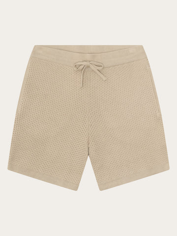 KnowledgeCotton Apparel - WMN Wide knit shorts Shorts 1228 Light feather gray