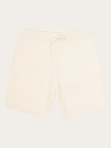 KnowledgeCotton Apparel - WMN Wide knit shorts Shorts 1387 Egret