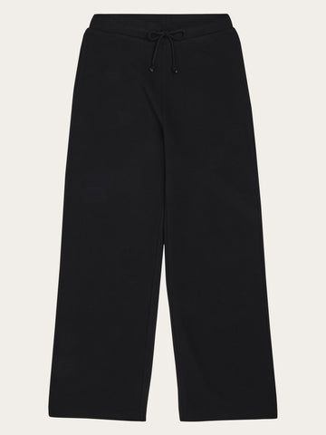 KnowledgeCotton Apparel - WMN Wide waffle pants Pants 1300 Black Jet