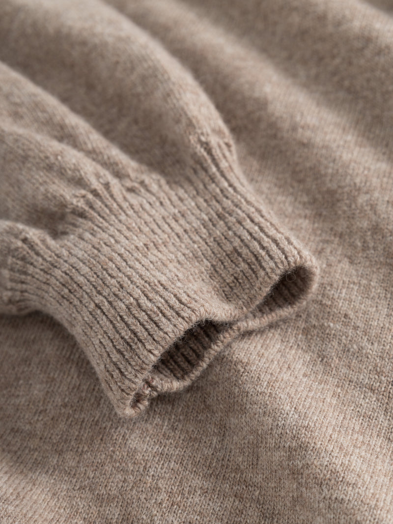 KnowledgeCotton Apparel - WMN Wool hood knit Knits 1336 Kelp melange