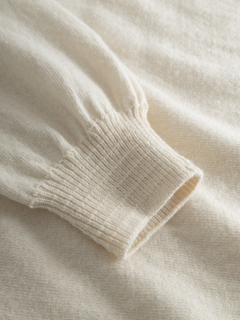 KnowledgeCotton Apparel - WMN Wool hood knit Knits 1348 Buttercream