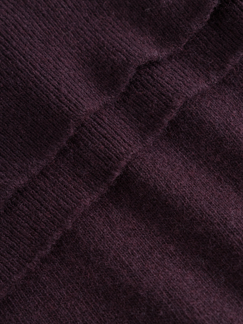 KnowledgeCotton Apparel - WMN Wool hood knit Knits 1394 Chocolate Plum