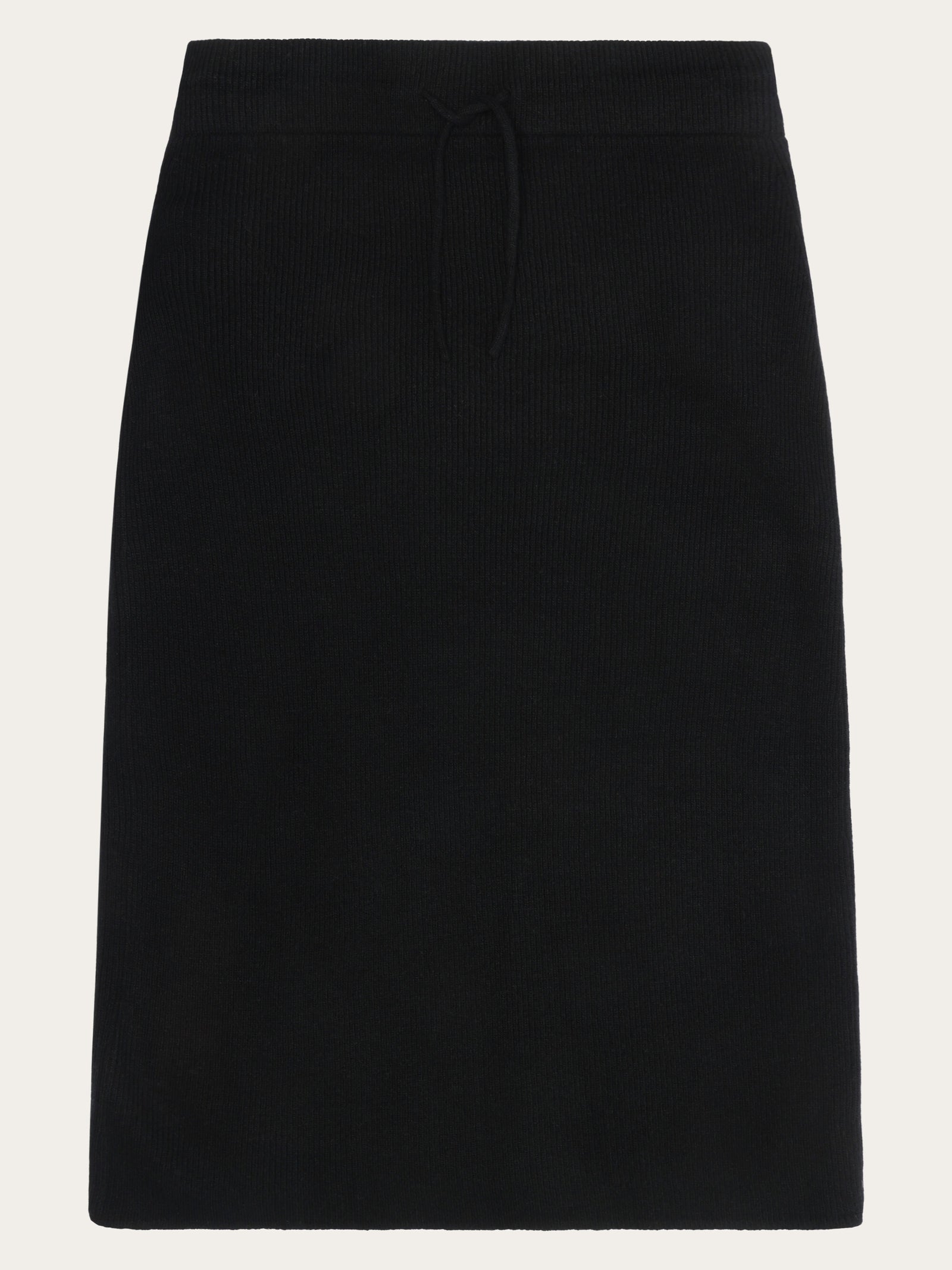 Wool midth lengt rib knit skirt - Black Jet Wool midth lengt rib knit skirt - Black Jet