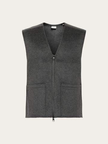 KnowledgeCotton Apparel - MEN Wool vest Vests 1073 Dark Grey Melange