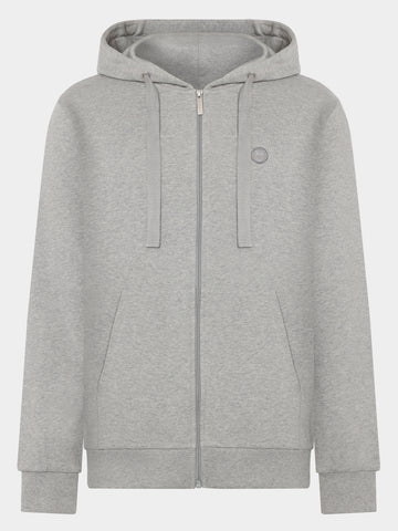 新品  mite  sweat  グレー Zip hood kangaroo badge sweat - Grey Melange