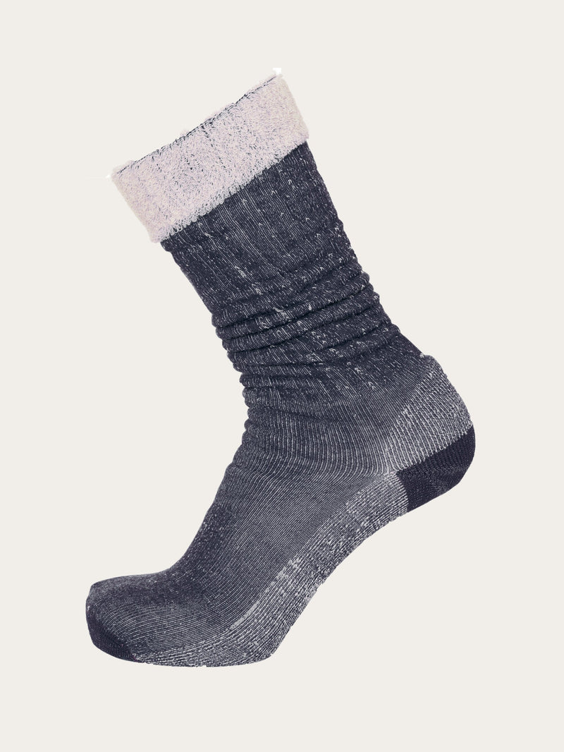 KnowledgeCotton Apparel - WMN 1 pack high terry wool sock Socks 1001 Total Eclipse
