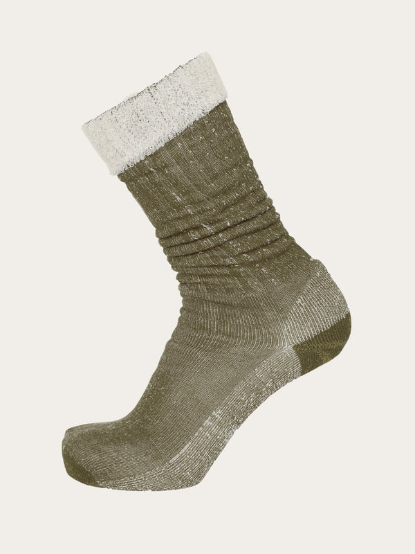 KnowledgeCotton Apparel - WMN 1 pack high terry wool sock Socks 1090 Forrest Night