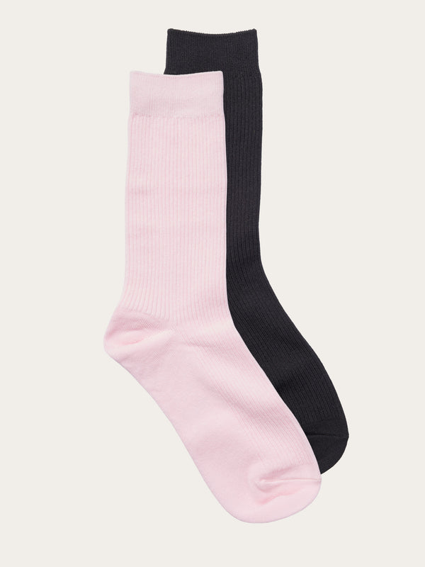 KnowledgeCotton Apparel - UNI 2-pack classic sock Socks 1378 Parfait Pink