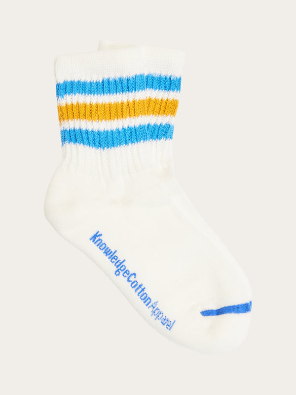 KnowledgeCotton Apparel - MEN 2-pack short sock with stripes Socks 1334 Snow White