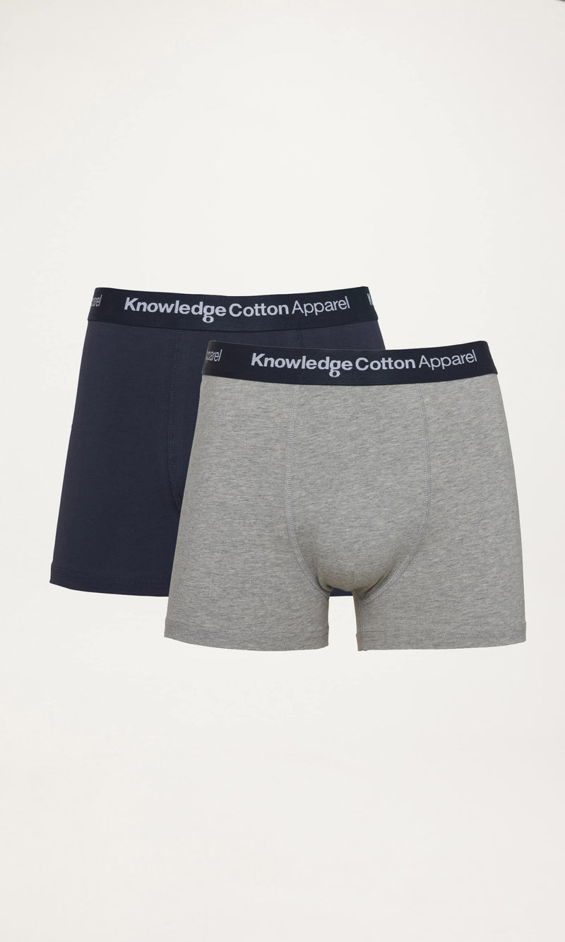KnowledgeCotton Apparel - MEN 2 pack underwear Underwears 1012 Grey Melange