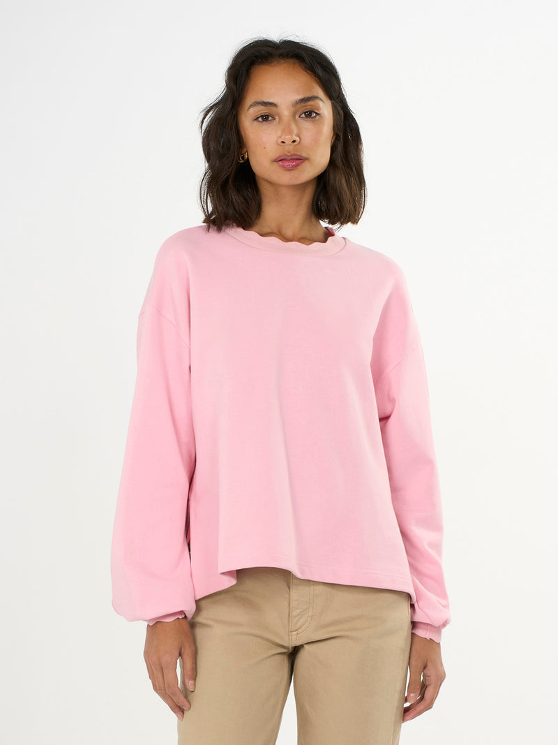 KnowledgeCotton Apparel - WMN A-shape fashion sweat Sweats 1378 Parfait Pink