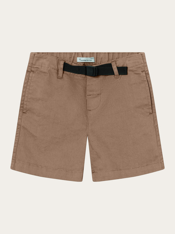 KnowledgeCotton Apparel - YOUNG Baggy twill shorts belt details Shorts 1019 Tuffet