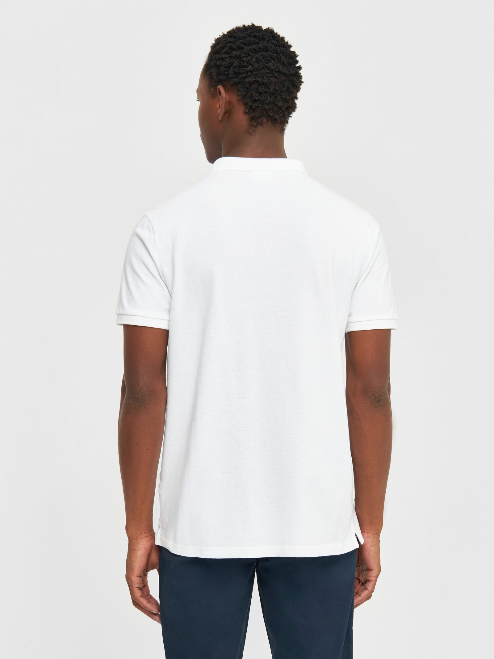 Buy Basic badge polo - Bright White - from KnowledgeCotton