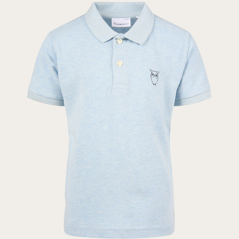 KnowledgeCotton Apparel - YOUNG Basic polo owl Polos 1259 Sky way melange