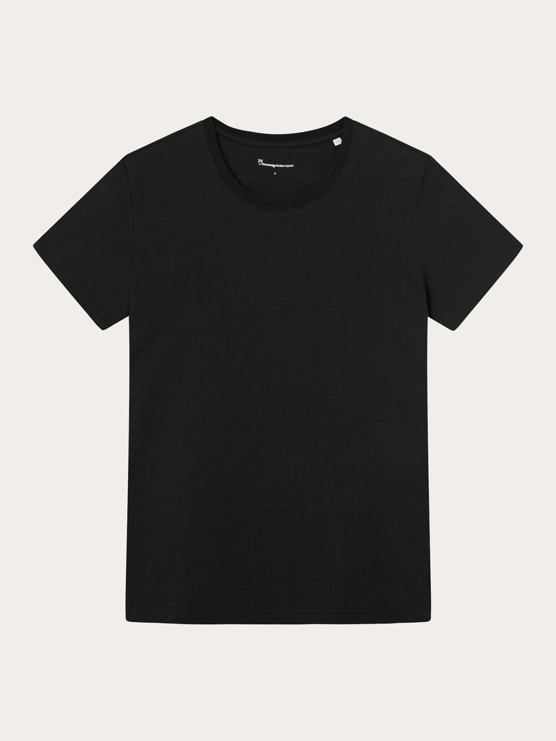 KnowledgeCotton Apparel - WMN Basic t-shirt T-shirts 1300 Black Jet