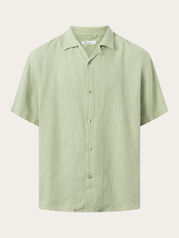 Buy Box fit short sleeved linen shirt - Light feather gray - from  KnowledgeCotton Apparel®
