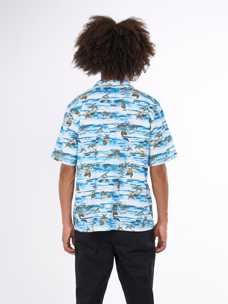 KnowledgeCotton Apparel - MEN Boxed fit AOP short sleeved light shirt Shirts 9993 AOP