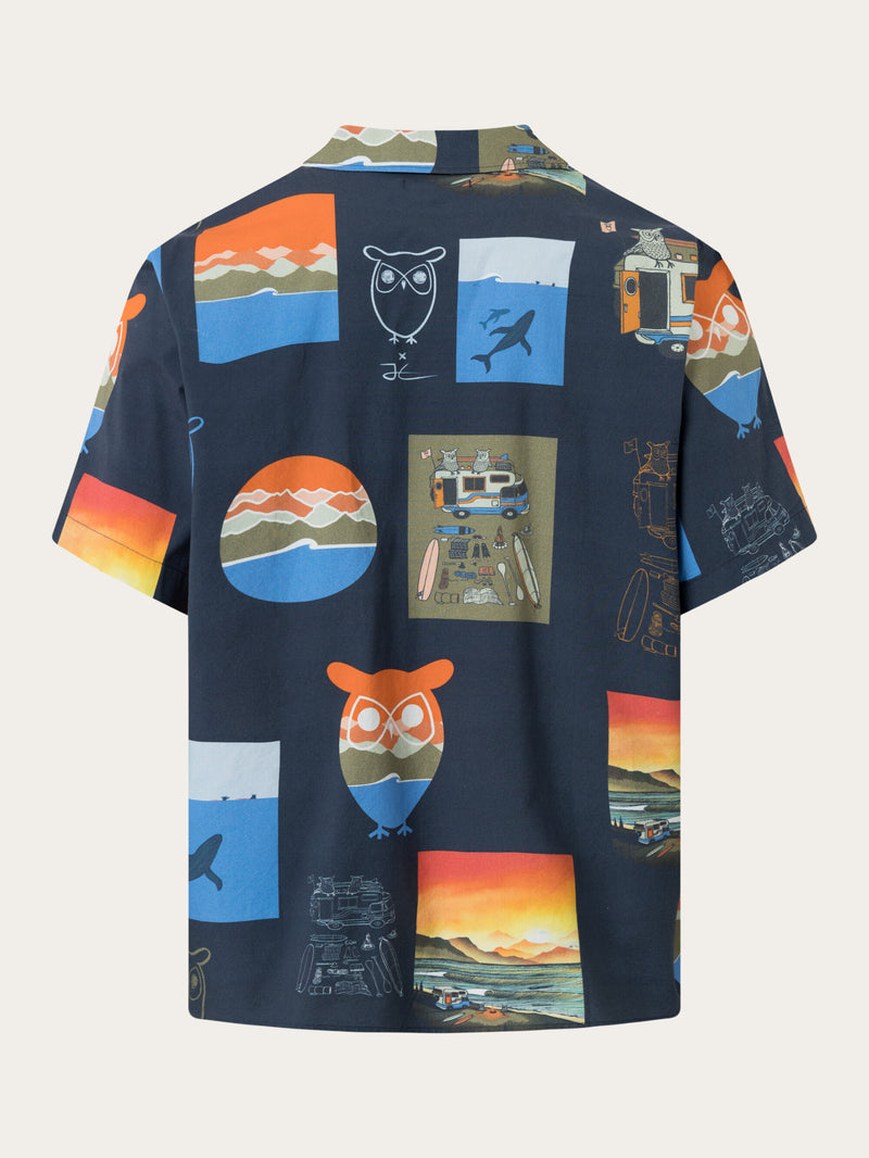 KnowledgeCotton Apparel - MEN Boxed fit AOP short sleeved shirt Shirts 9996 item color