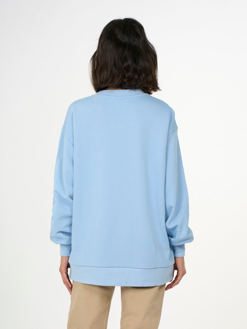KnowledgeCotton Apparel - WMN Boxy sweatshirt Sweats 1377 Airy Blue