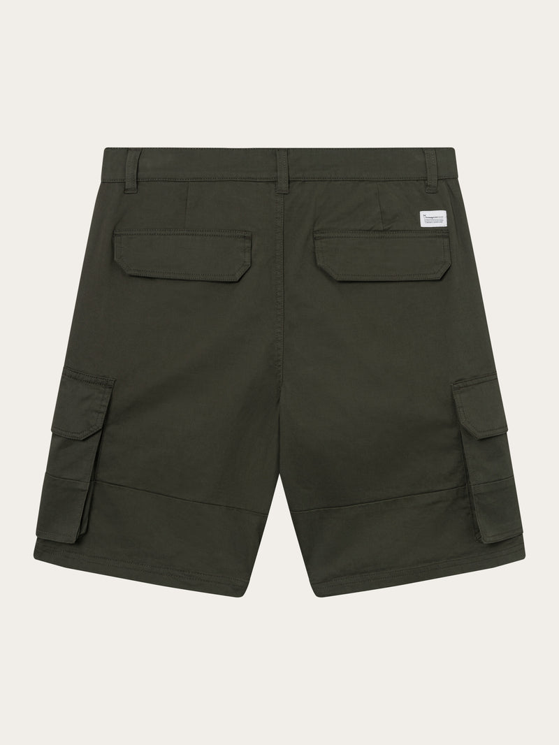 KnowledgeCotton Apparel - MEN Cargo stretched twill shorts Shorts 1090 Forrest Night