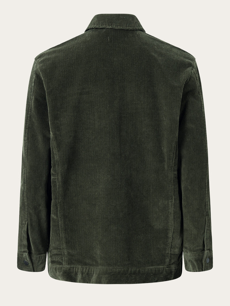 KnowledgeCotton Apparel - MEN Classic 8-wales cotton corduroy zip overshirt Overshirts 1090 Forrest Night