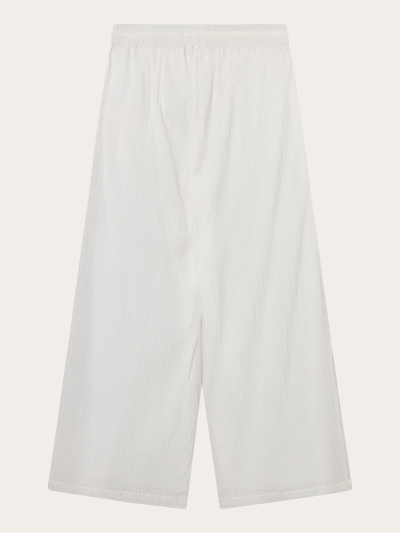 KnowledgeCotton Apparel - WMN Cotton crepe elastic waist pants Pants 1334 Snow White
