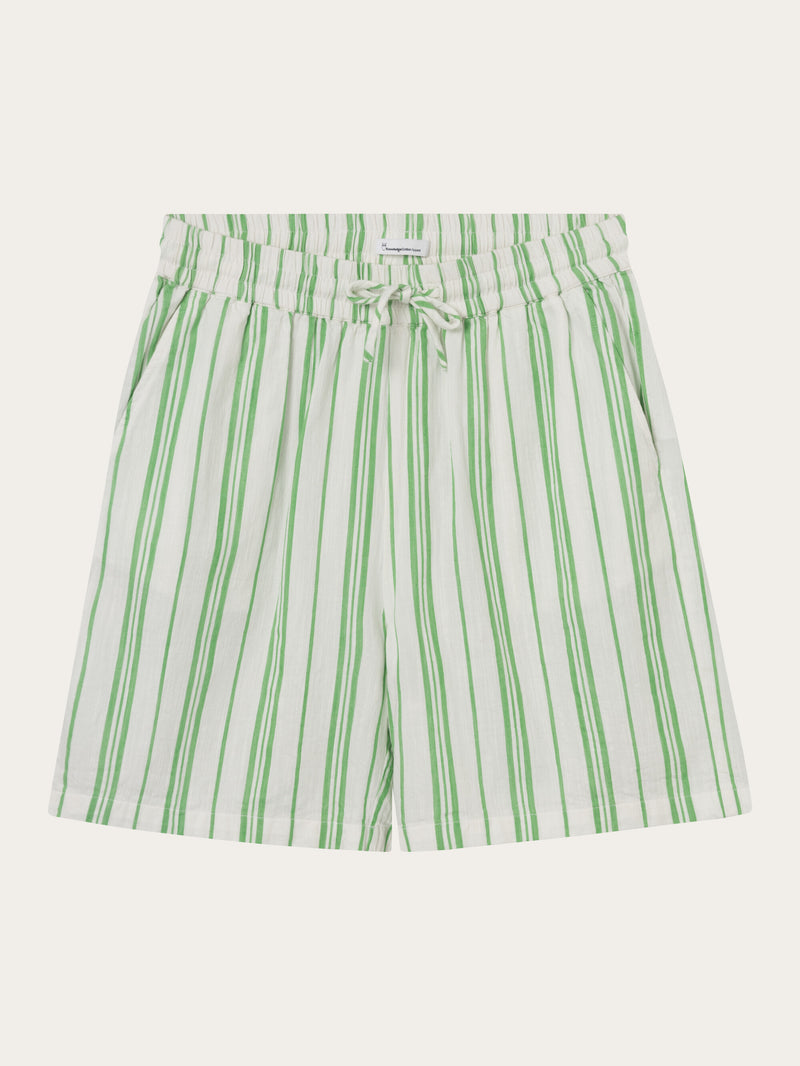 KnowledgeCotton Apparel - WMN Cotton elastic waist shorts Shorts 8007 Stripe