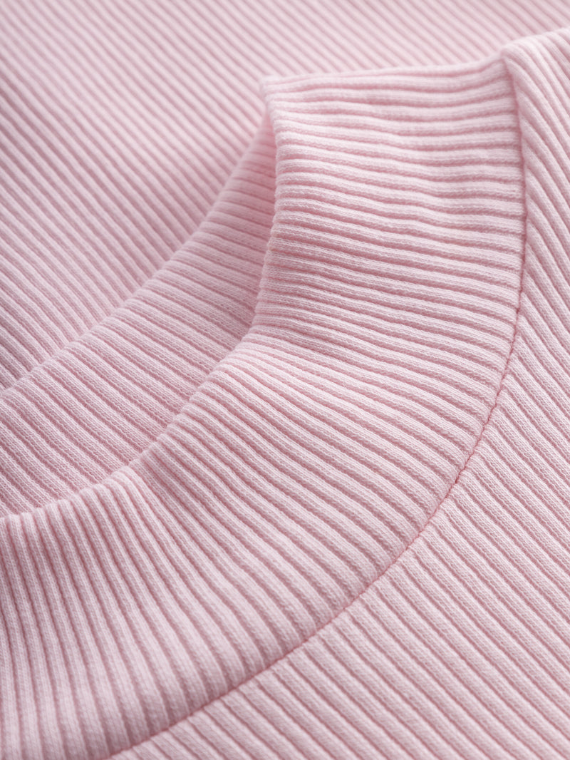 KnowledgeCotton Apparel - WMN High neck rib top T-shirts 1378 Parfait Pink