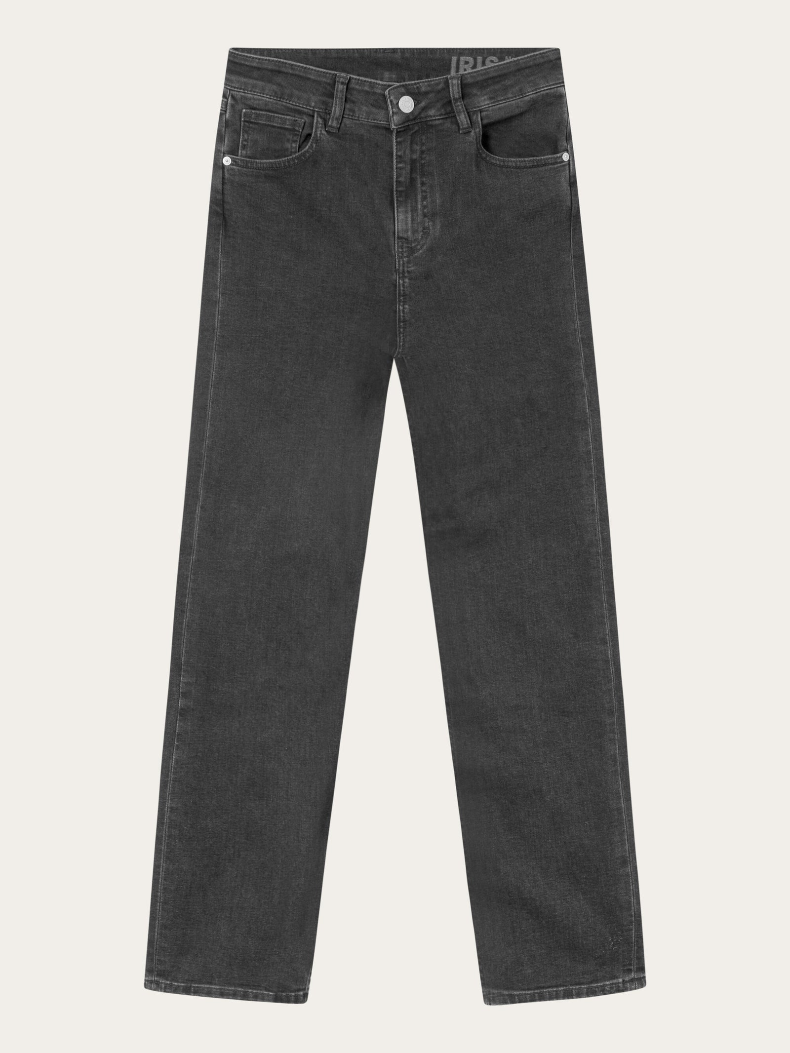 Buy IRIS mom mid rise rinse black 5 pocket cropped jeans Rinse black from KnowledgeCotton Apparel