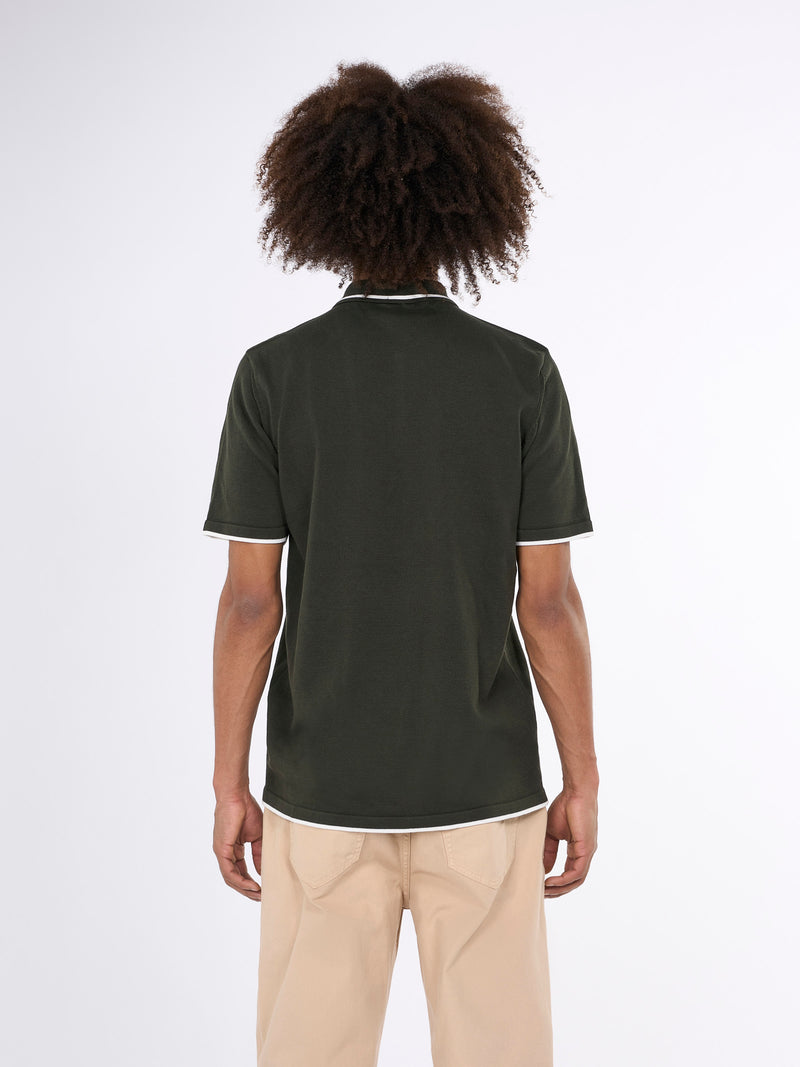 KnowledgeCotton Apparel - MEN Knit polo Polos 1090 Forrest Night
