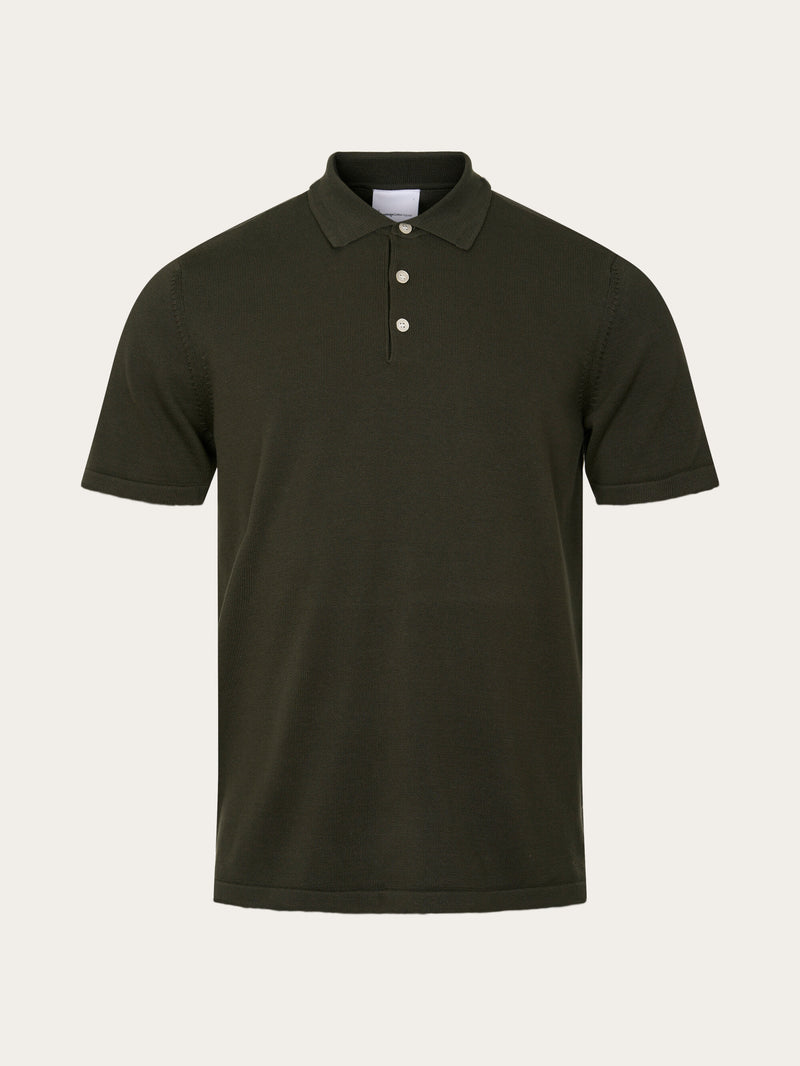 KnowledgeCotton Apparel - MEN Knit polo Polos 1090 Forrest Night