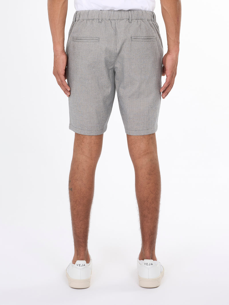 KnowledgeCotton Apparel - MEN Loose fit pepita checked shorts Shorts 1347 Safari