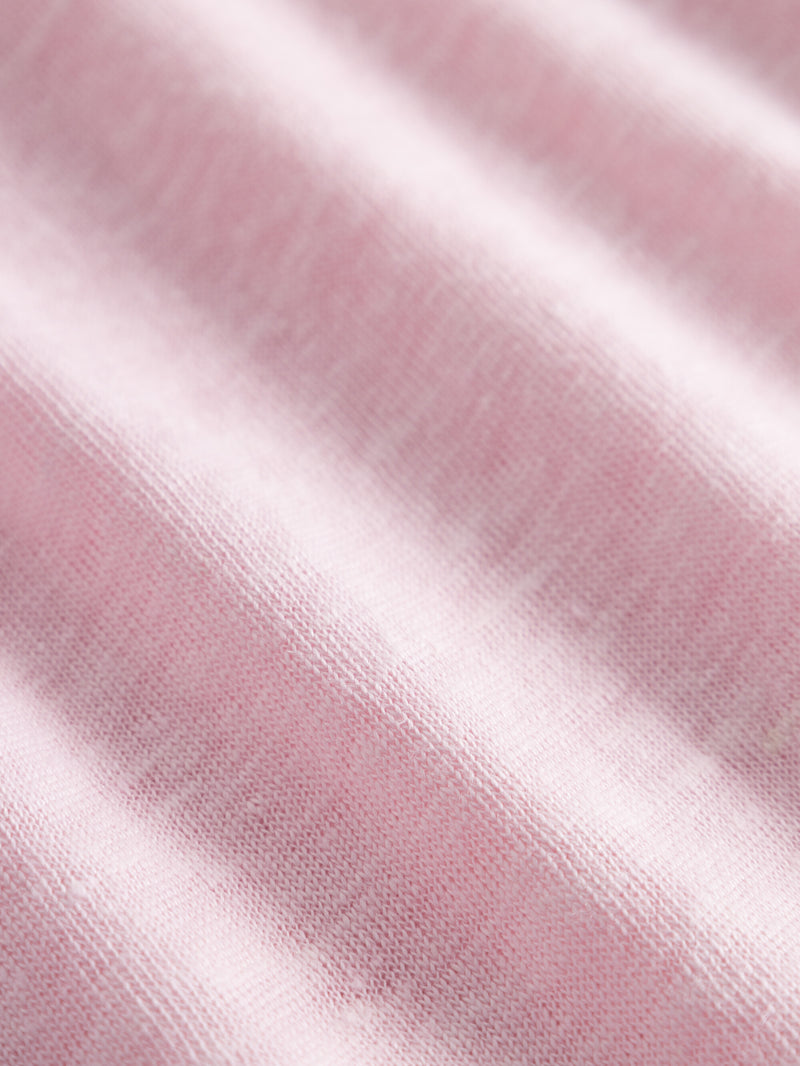 KnowledgeCotton Apparel - WMN Loose fold up linen t-shirt T-shirts 1378 Parfait Pink