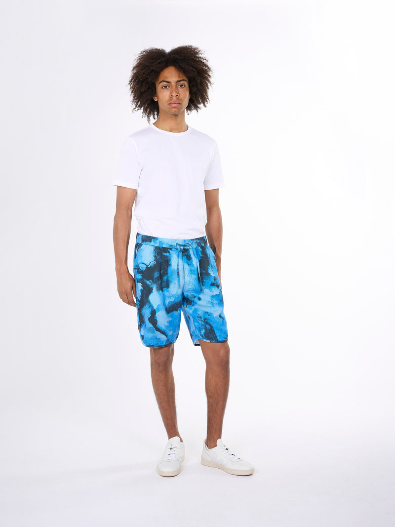 KnowledgeCotton Apparel - MEN Loose linen AOP shorts Shorts 9992 item color