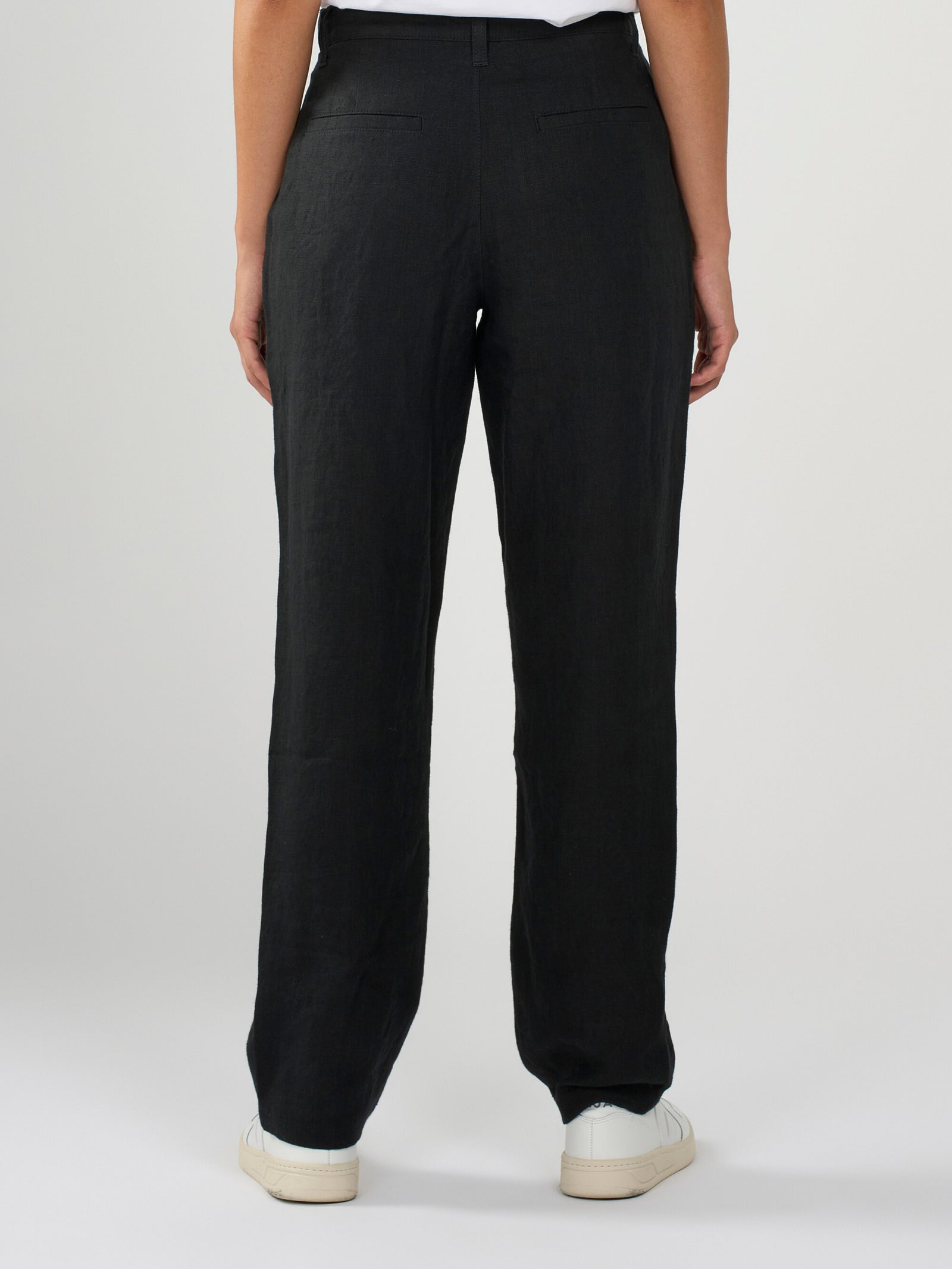 Loose natural linen pants - Black Jet – KnowledgeCotton