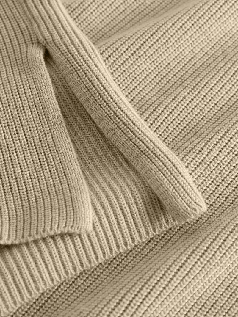 KnowledgeCotton Apparel - WMN Loose v-neck viscose knit Knits 1347 Safari