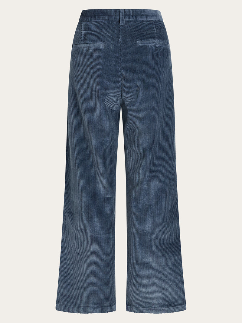 KnowledgeCotton Apparel - WMN POSEY loose corduroy pant Pants 1361 China Blue
