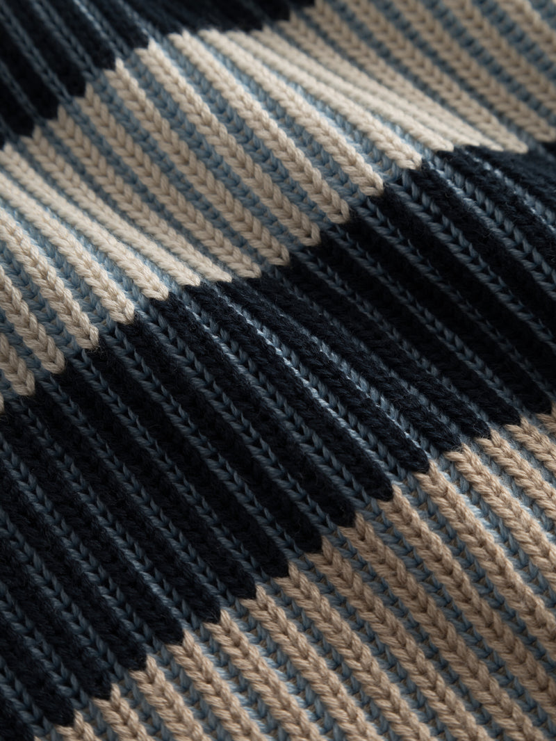 KnowledgeCotton Apparel - WMN Patent crew neck cotton mix knit Knits 8889 Stripe