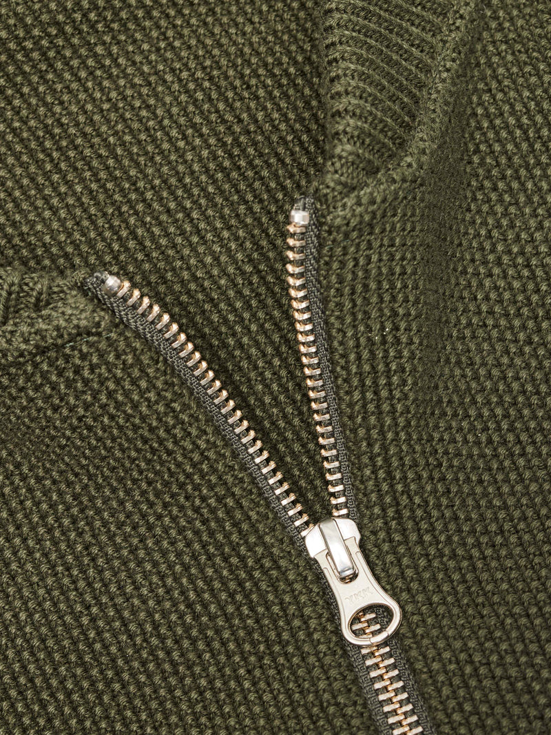 KnowledgeCotton Apparel - MEN Pique badge knit cardigan Knits 1090 Forrest Night
