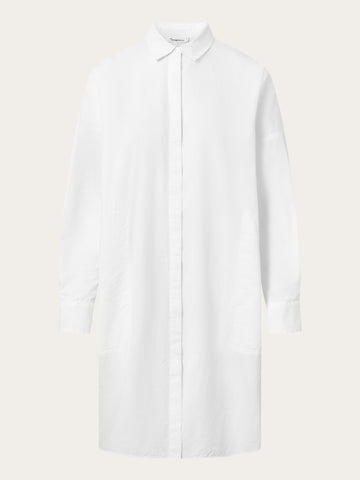 Poplin dropped shoulder shirt dress Bright White