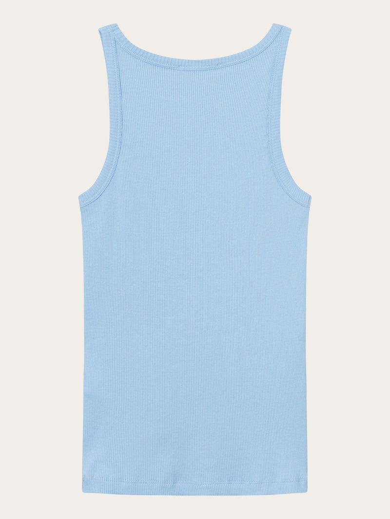 KnowledgeCotton Apparel - WMN Racer rib top T-shirts 1377 Airy Blue