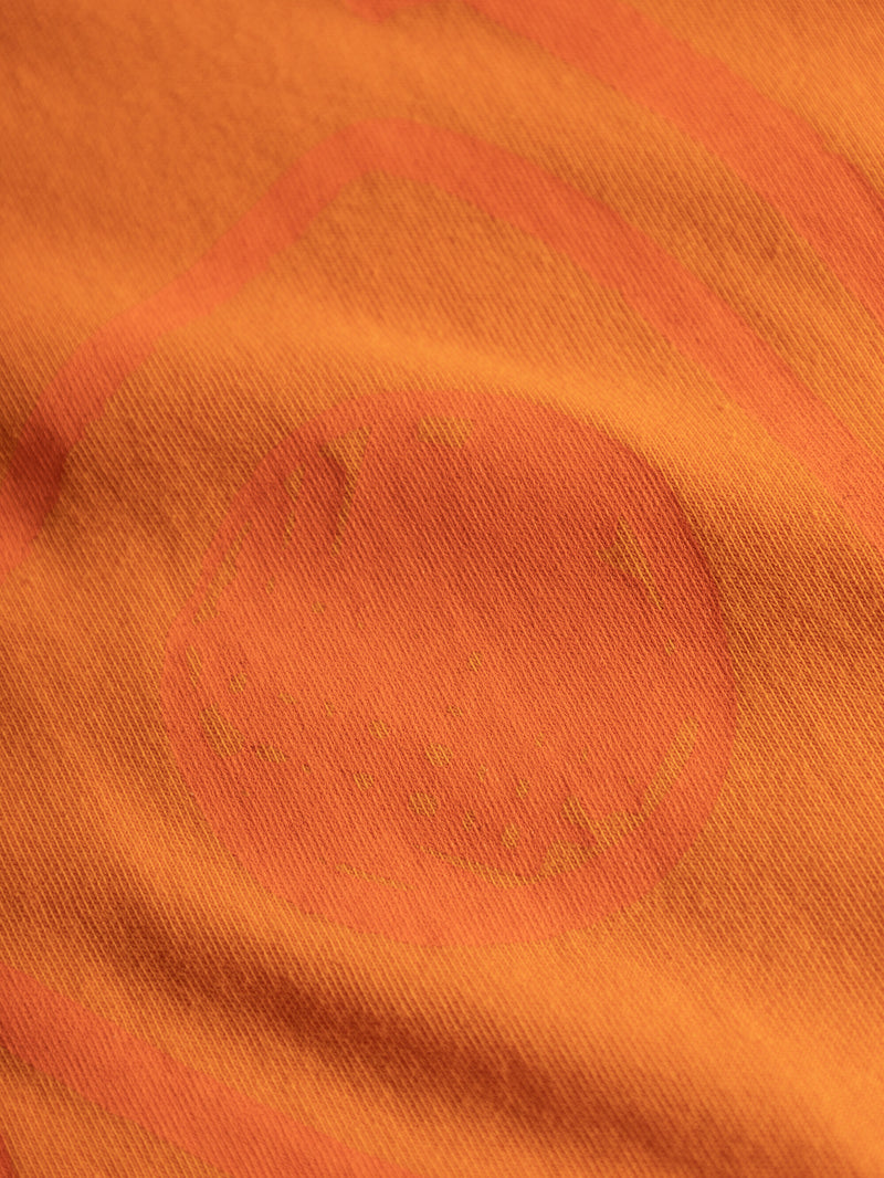 KnowledgeCotton Apparel - MEN Regular big owl front print t-shirt T-shirts 1382 Russet orange