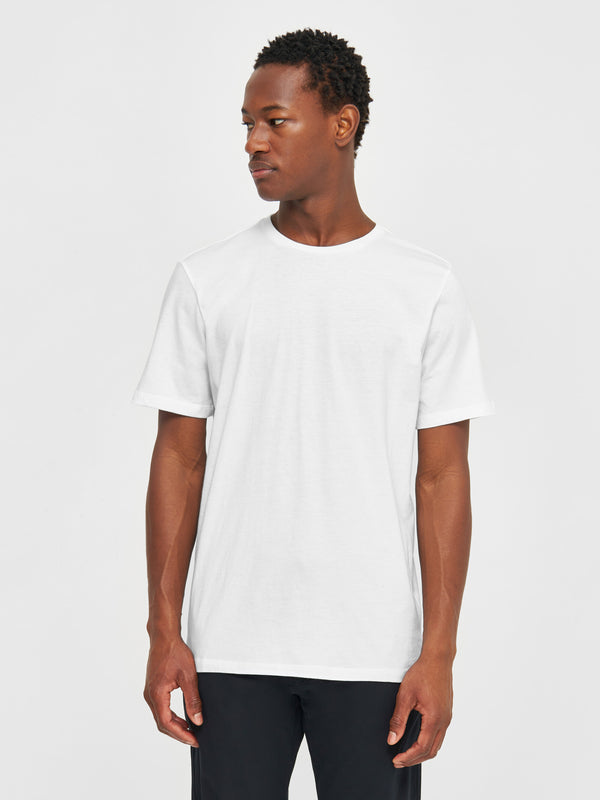 KnowledgeCotton Apparel - MEN Regular fit Basic tee T-shirts 1010 Bright White