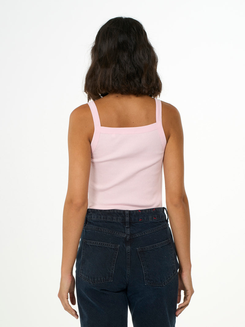 KnowledgeCotton Apparel - WMN Rib strap top T-shirts 1378 Parfait Pink