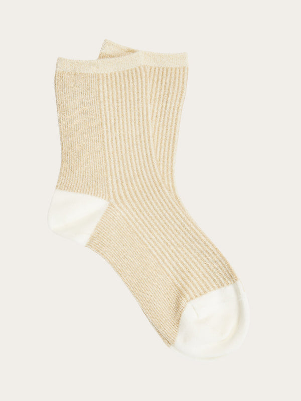 KnowledgeCotton Apparel - WMN Single pack Colorblock rib socks Socks 1347 Safari