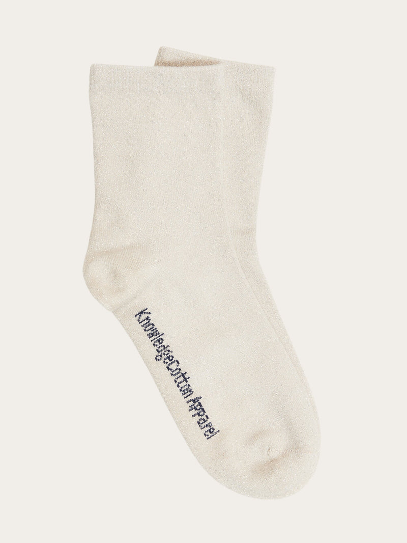 KnowledgeCotton Apparel - WMN Single pack Glitter socks Socks 1371 French Oak