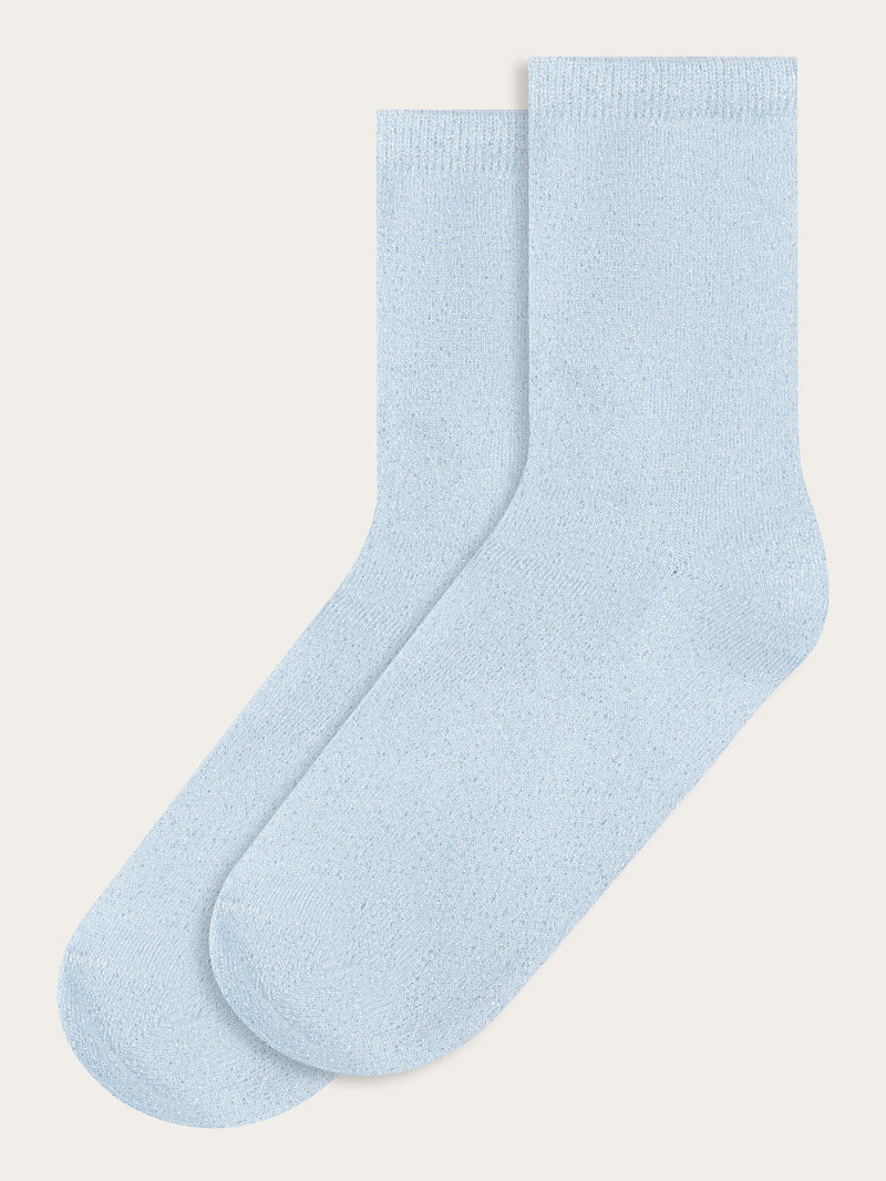 Blue Glitter Cotton Ankle Socks With Pearl For Women, Blue, One Size :  : Clothing, Shoes & Accessories