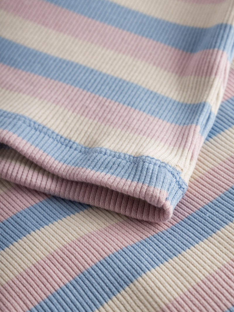 KnowledgeCotton Apparel - WMN Striped rib strap top T-shirts 8005 Stripe